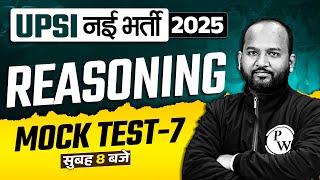 UPSI REASONING 2024  UP SI REASONING CLASS  UPSI REASONING MOCK TEST07  REASONING BY PULKIT SIR [upl. by Enelyak]