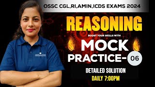 DAILY MOCK 6  REASONING  OSSC CGL amp CHSL 2024  RI AMIN ICDS ossccglreasoningRI ossscri ossc [upl. by Pravit]