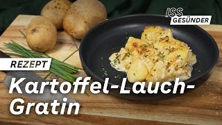 Rezept für KartoffelLauchGratin unter 2€  AOK [upl. by Arreis]