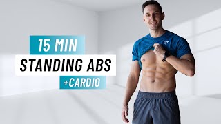 15 MIN STANDING ABS amp CARDIO WORKOUT  Burn Fat amp Sculpt Sixpack Abs [upl. by Barb190]