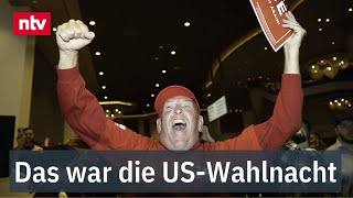 Bombendrohungen und Betrugsvorwürfe Das war die Wahlnacht in den USA  ntv [upl. by Brause]