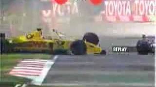 Takuma Sato amp Kimi Raikkonen Crash Monza 2002 [upl. by Mena]