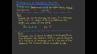 Endogenous vs Exogenous Variables [upl. by Namaj]