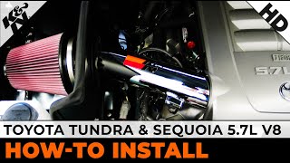 Toyota Tundra amp Sequoia 57L V8 7790311KP Metal Air Intake Installation [upl. by Esimehc]