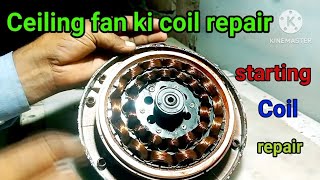 ceiling fan starting coil repair [upl. by Earaj]