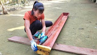 Design a feeding trough for piglets using natural wood build farms  Ban Thi Diet [upl. by Kries]