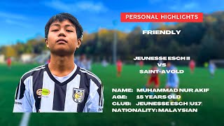 26102024 Muhammad Nur Akif  15  Personal Highlights  Jeunesse Esch U17 II vs EN SaintAvold [upl. by Yznel]