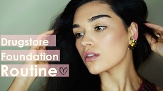 Drugstore Foundation Routine  Affordable Beauty Products that I Like [upl. by Marl]