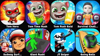 Talking Tom Gold RunTom Time RushTom HeroMy HankGiant RushSurvival Challenge 456 GameJT Sniper [upl. by Nodgnal]