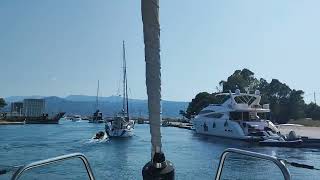 Lefkada  channel amp port video sailing in Greece [upl. by Vogele934]