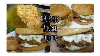 KFC style zinger burger recipeCrispy zinger burger recipeCrunchy zinger burger recipe [upl. by Laehcar]