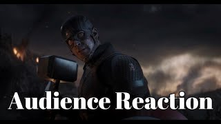 CAP WIELDS MJOLNIR Avengers Endgame Audience Reaction April 26 2019 [upl. by Anelim]