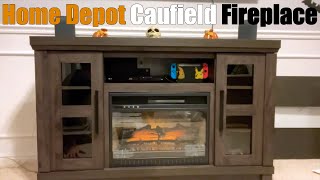 How to Assemble Home Depot Caufield 54 in Electric Fireplace TV Stand [upl. by Barimah]