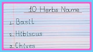 10 Herbs Name In English  Herbs Name In English  Herb Name List  Name Of Herbs In English [upl. by Otrepur]