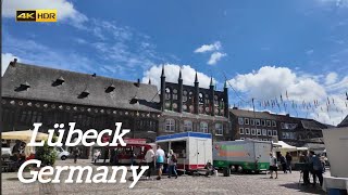 Lübeck Germany🇩🇪 Rundgang mit unterteilen WALKING TOUR 2024 4K Ultra HDR30fps [upl. by Donnelly]