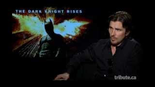 Christian Bale  The Dark Knight Rises Interview with Tribute [upl. by Isdnyl]