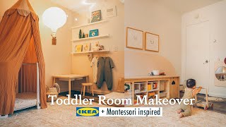 Toddler Room Makeover with IKEA DIY hacks Montessoriinspired Baby Girl BedroomPlayroom [upl. by Nueoras]