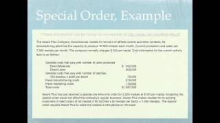 Decision Making amp Relevant Information OneTime Special Orders  Accounting video [upl. by Enahc119]