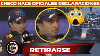 ¡PONE TIEMPO PARA RETIRARSE SERGIO PÉREZ DA DECLARACIONES OFICIALES DE RENOVACIÓN EN GP DE CANADA [upl. by Isleana684]