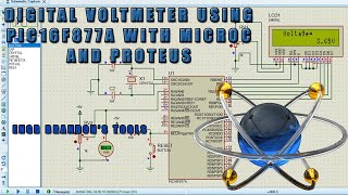 Digital voltmeter with PIC16F877A using Proteus and Micro C [upl. by Ellimak]