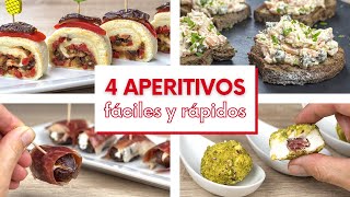 4 APERITIVOS Fáciles y Rápidos para FIESTAS y Reuniones familiares  CANAPÉS para Navidad [upl. by Rifkin779]