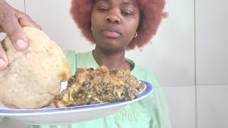 ogbono amp okrookra soup mukbangasmr eating no talkingcook with mewheat fufu [upl. by Zevahc]