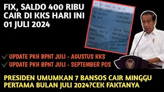 SALDO 400 RIBU CAIR DI KKS HARI INI 01 JULI 2024❗️PRESIDEN UMUMKAN 7 BANSOS CAIR AWAL JULI [upl. by Renick]