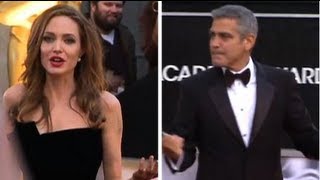 George Clooney Loses Stacy Keibler During Oscar Date Night [upl. by Tak]