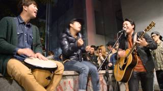 BIGBANG  LIES 거짓말 COVER  HONGDAE STREET CONCERT 141012 [upl. by Hagi263]