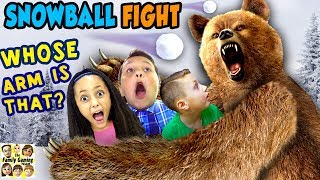 GRIZZLY BEAR ATTACK 😱 FGTEEV Family Loses Arm ☠ SNOWBALL FIGHT Gaming Battle Challenge ❄ KING ME [upl. by Alegre]