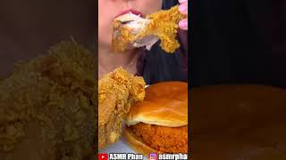 Eating Jollibee Spicy Fried Chicken DIPPED in GRAVY asmr food shorts [upl. by Iadahs]