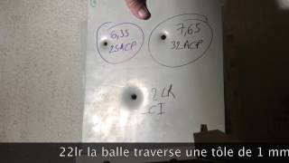 63525ACP VS 76532ACP VS 22 lr Penetration Test [upl. by Netsirhk136]