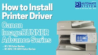 How to Install Printer Driver for Canon imageRUNNER Advance Series [upl. by Alake]