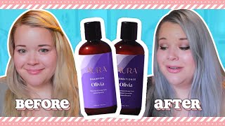 MY honest REVIEW OF AURA HAIR CARE  Arctic Gray [upl. by D'Arcy898]