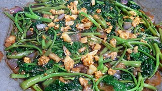 Adobong Kangkong with Toasted GarlicKangkong RecipeElviras Family Life Vlogs [upl. by Nuahsyd]