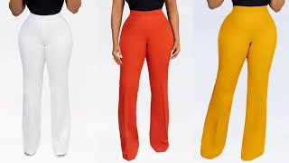 Female trouser cutting and sewing How to cut and sew trouser for ladies [upl. by Suirtimed]