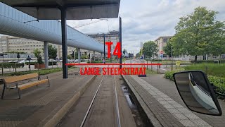 Cabview 🚋 Gent T4 UZ  Lange Steenstraat Tram Drivers POV [upl. by Pembrook]