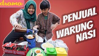 Drama parodi penjual warung nasi  Azka Mecca pretend to play cooking dishes [upl. by Derwin144]