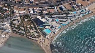 CRETE Heraklion East Coast from above Amnissos beach Arena Beach Arina Beach Resort [upl. by Esiuqram]