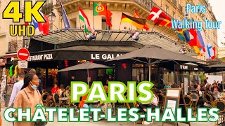 Châtelet Les Halles Paris walking tour 4k 2021  Paris 4k  A walk In Paris  walking tours [upl. by Primalia]