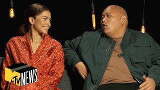 Zendaya amp Jacob Batalon on SpiderMan Far From Home  MTV News [upl. by Carlo801]