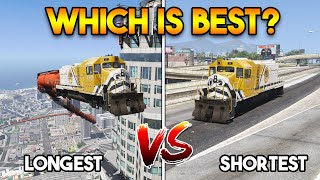 GTA 5 Shortest VS Longest Train on Road Gameplay [upl. by Oster480]