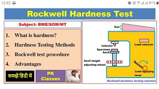 Rockwell hardness test हिंदी [upl. by Nanci162]