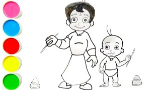 Lets draw Chhotabhim bursting firecrackers पटाखे और छोटाभीम  पटाखे chhotabheem drawingtutorial [upl. by Llij]