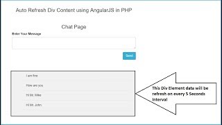 Auto Refresh Div Content using AngularJS in PHP [upl. by Pirali374]