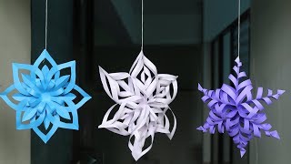 DIY 3D Snowflake Making Tutorial  DIY Crafts [upl. by Rucker]