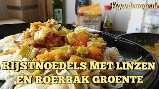 RIJSTNOEDELS RECEPT MET LINZEN EN ROERBAKGROENTE🍜 [upl. by Grof]