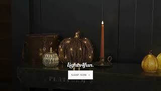 Set of 2 Rattan LED Pumpkins  Lights4fun [upl. by Mahmoud]