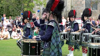 Ballater Pipe Band playing an Farewell to Gibraltar for Beating Retreat after 2023 Highland Games [upl. by Nosnor]