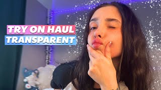 Transparent Try on Haul 4k No Bra Challenge [upl. by Nhguavaj]